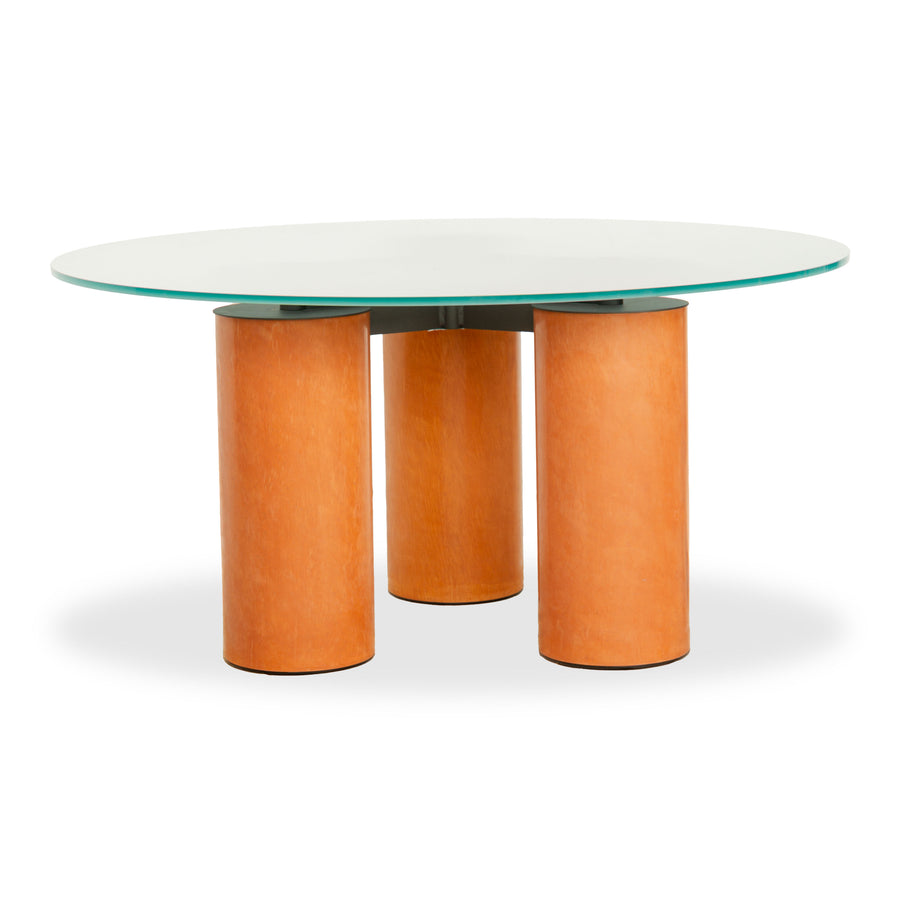 Table ronde en verre Acerbis Serenissimo marron argenté Ø 145 cm