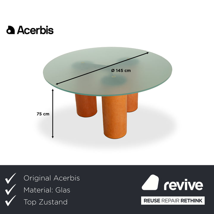 Acerbis Serenissimo Glass Table Round Brown Silver Ø 145 cm