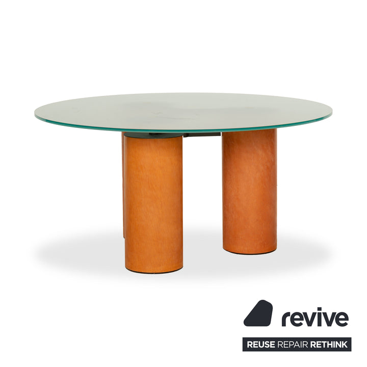 Table ronde en verre Acerbis Serenissimo marron argenté Ø 205 cm