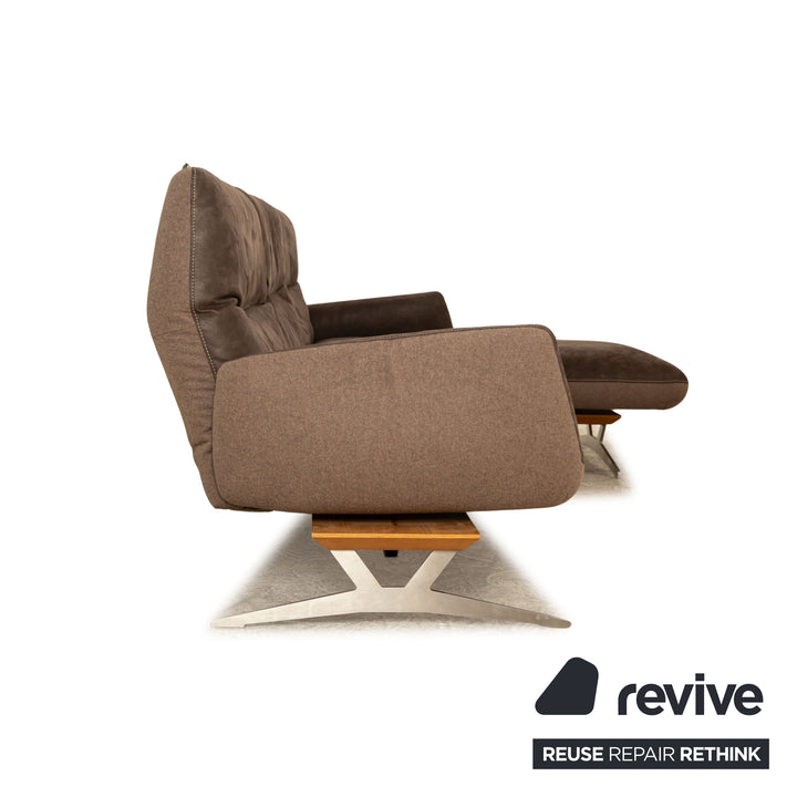 Activineo Kreole Leder Ecksofa Braun Recamiere Rechts manuelle Funktion Sofa Couch