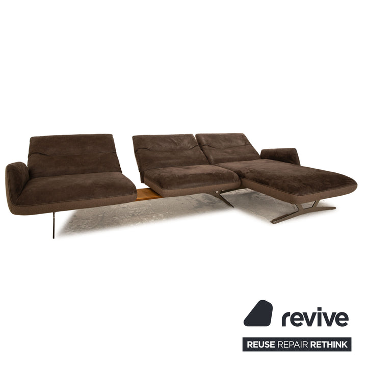 Activineo Kreole Leder Ecksofa Braun Recamiere Rechts manuelle Funktion Sofa Couch