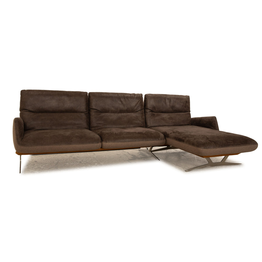 Activineo creole leather corner sofa brown chaise longue right manual function sofa couch