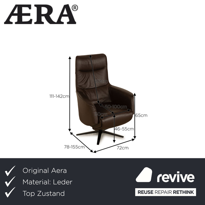 Fauteuil en cuir Aera Signa marron fonction électrique aide à se lever