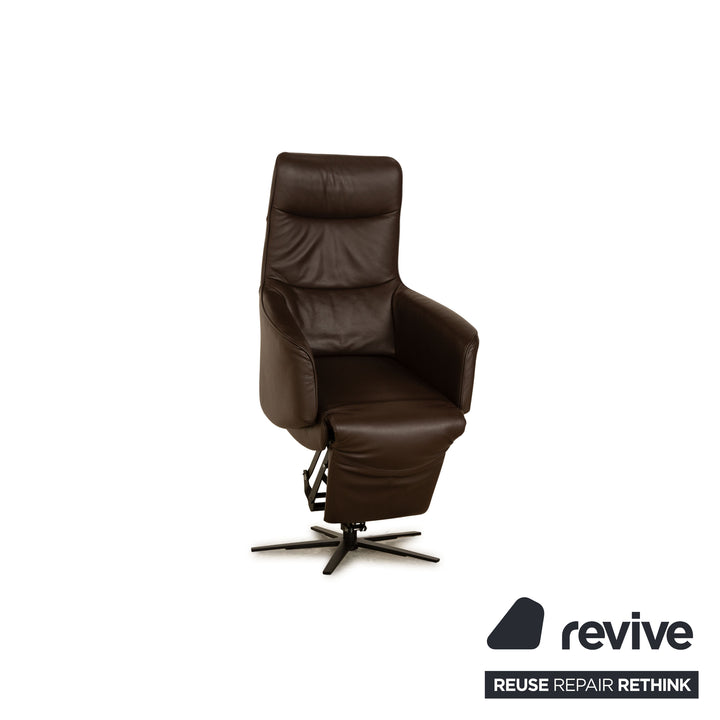 Fauteuil en cuir Aera Signa marron fonction électrique aide à se lever