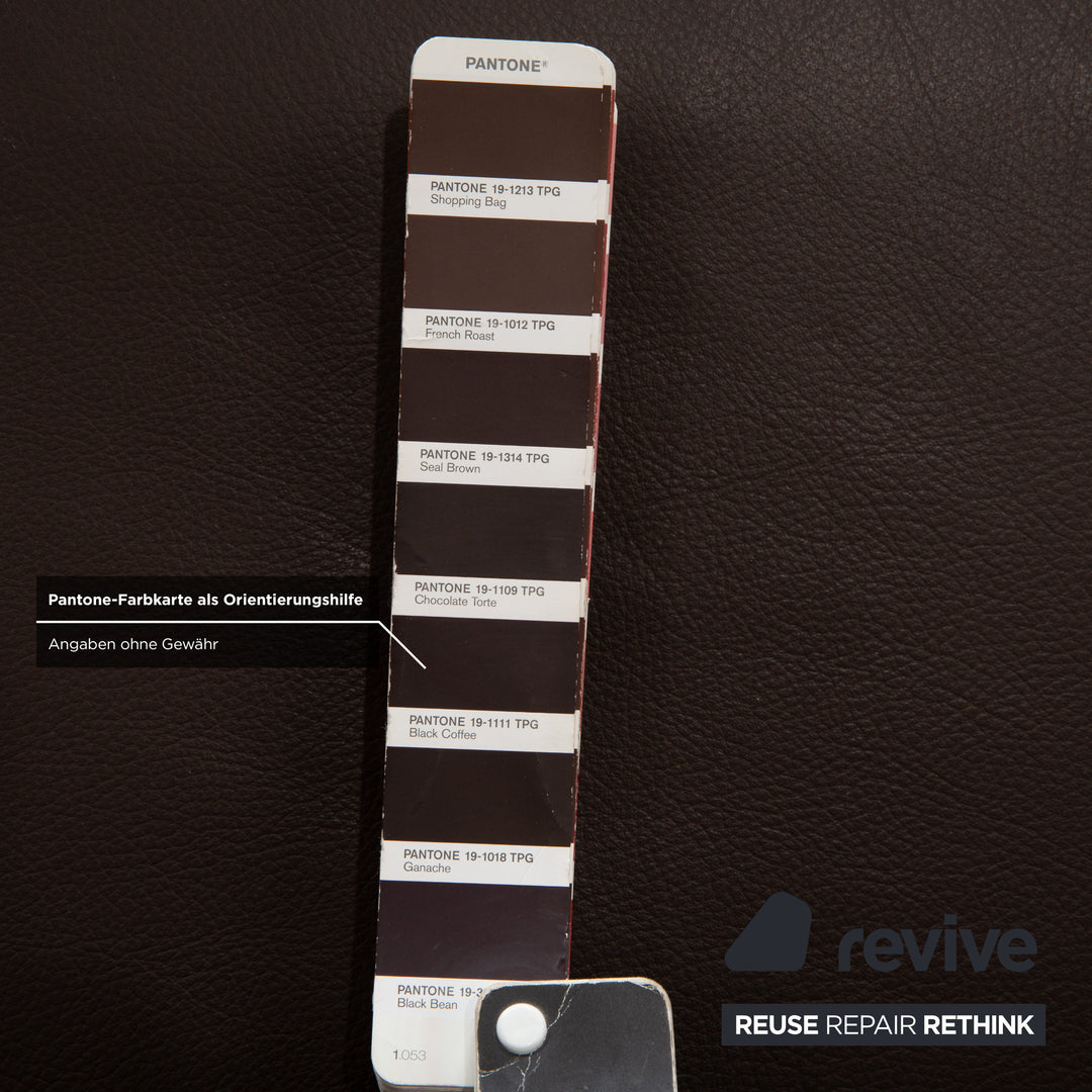 Canapé d'angle en cuir Alberta Manhattan avec appui-tête marron