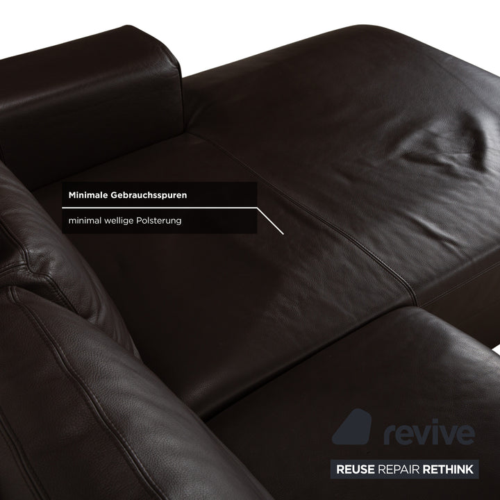 Alberta Manhatten Leder Ecksofa Braun Sofa Couch Kopfstütze