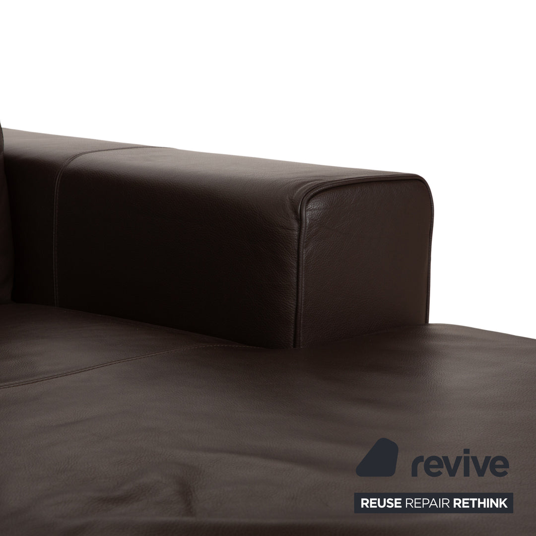 Alberta Manhatten Leder Ecksofa Braun Sofa Couch Kopfstütze