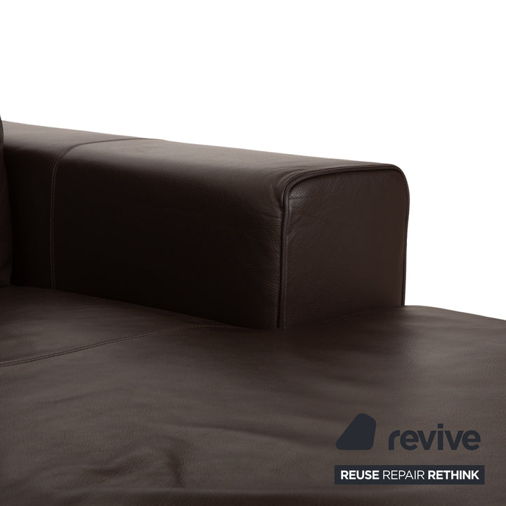 Alberta Manhatten Leder Ecksofa Braun Sofa Couch Kopfstütze