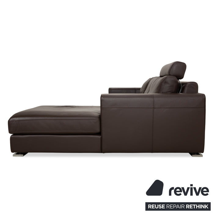 Alberta Manhatten Leder Ecksofa Braun Sofa Couch Kopfstütze