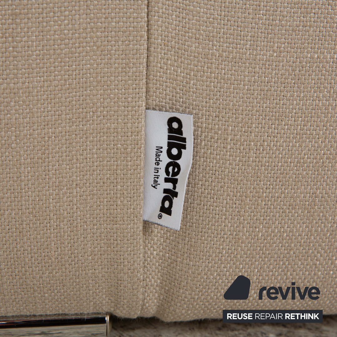 alberta Summer Stoff Ecksofa Beige Creme Recamiere Rechts Sofa Couch manuelle Funktion