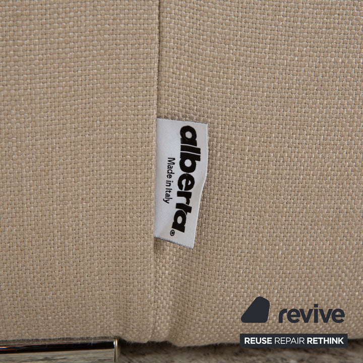 alberta Summer Stoff Ecksofa Beige Creme Recamiere Rechts Sofa Couch manuelle Funktion