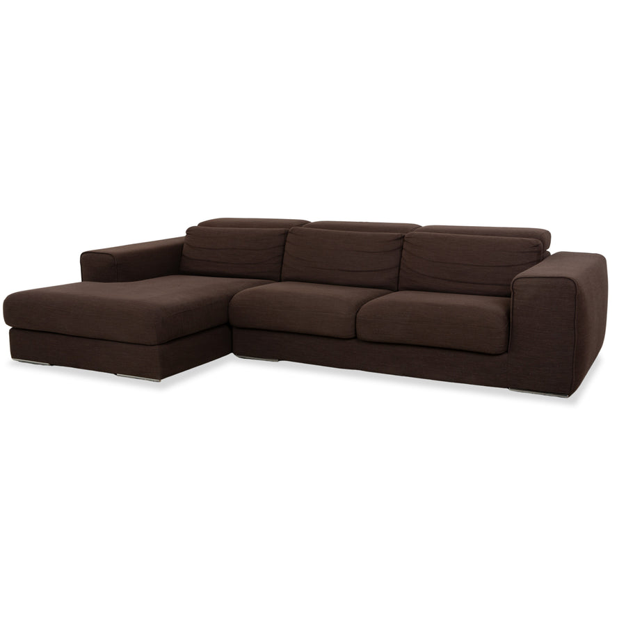 alberta Summer Stoff Ecksofa Braun manuelle Funktion	Sofa Couch