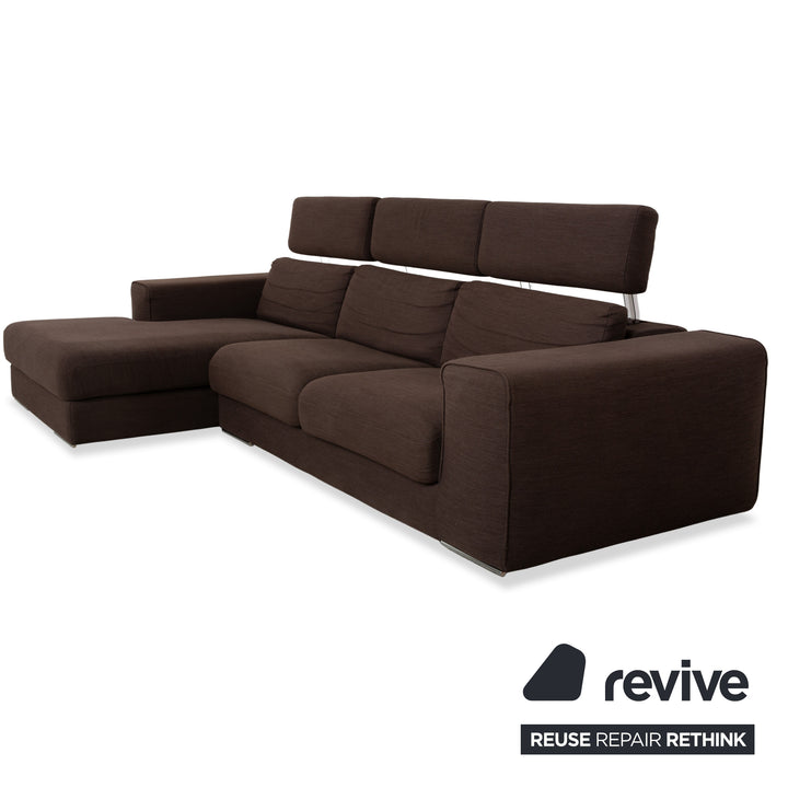 alberta Summer Stoff Ecksofa Braun manuelle Funktion	Sofa Couch