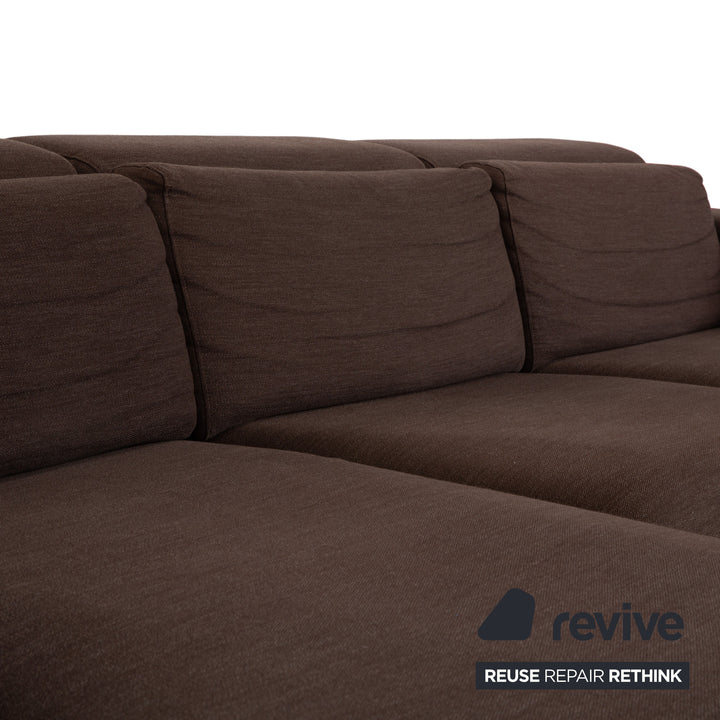 alberta Summer Stoff Ecksofa Braun manuelle Funktion	Sofa Couch