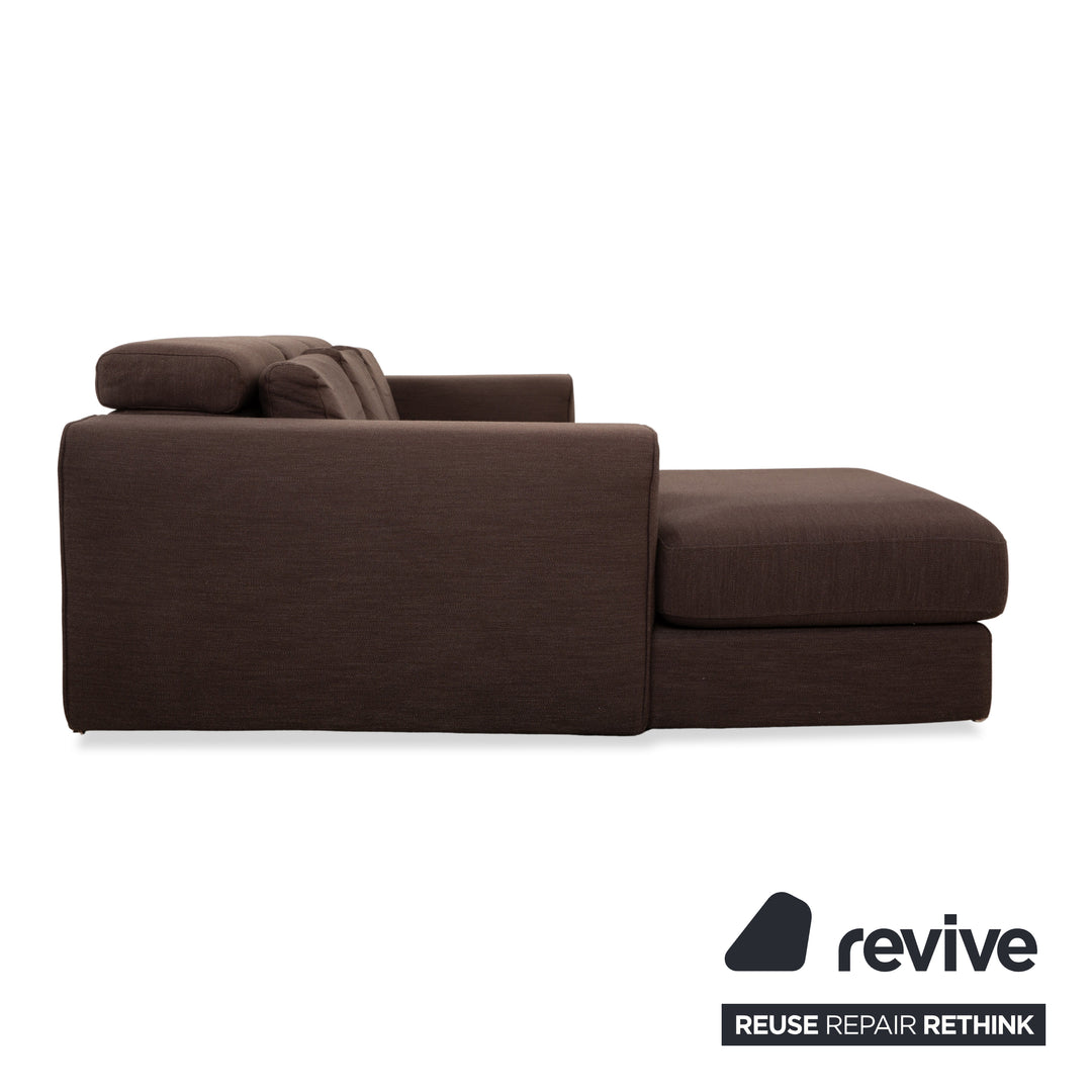 alberta Summer Stoff Ecksofa Braun manuelle Funktion	Sofa Couch