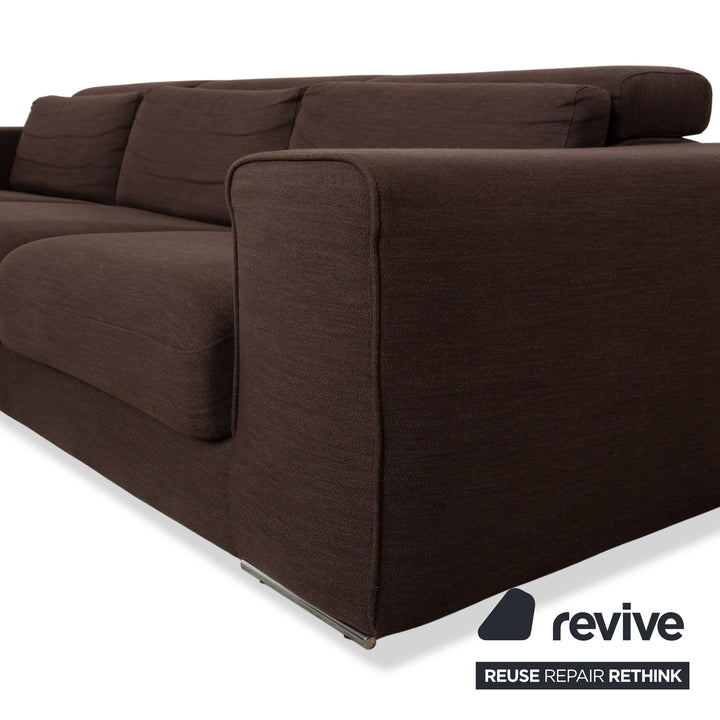 alberta Summer Stoff Ecksofa Braun manuelle Funktion	Sofa Couch