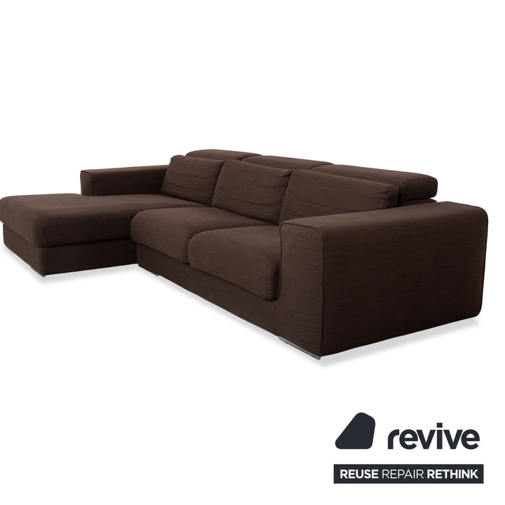 alberta Summer Stoff Ecksofa Braun manuelle Funktion	Sofa Couch