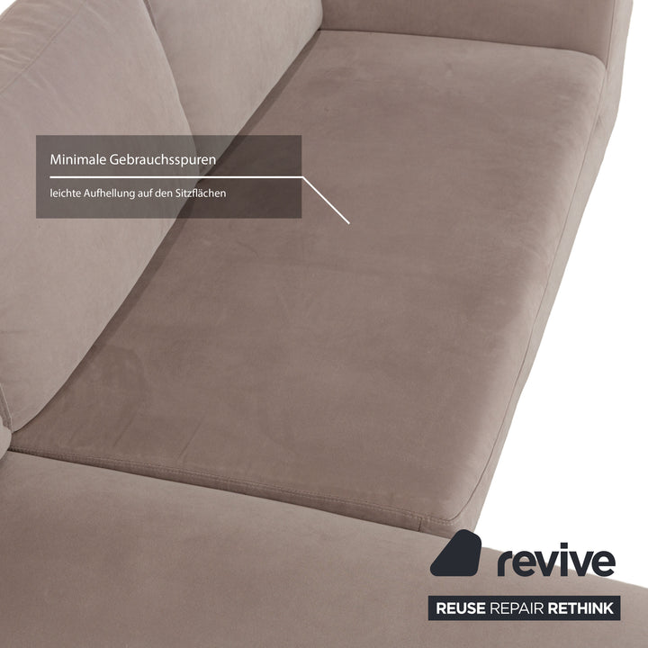 Canapé d'angle en tissu Alberta Summer beige clair, méridienne gauche