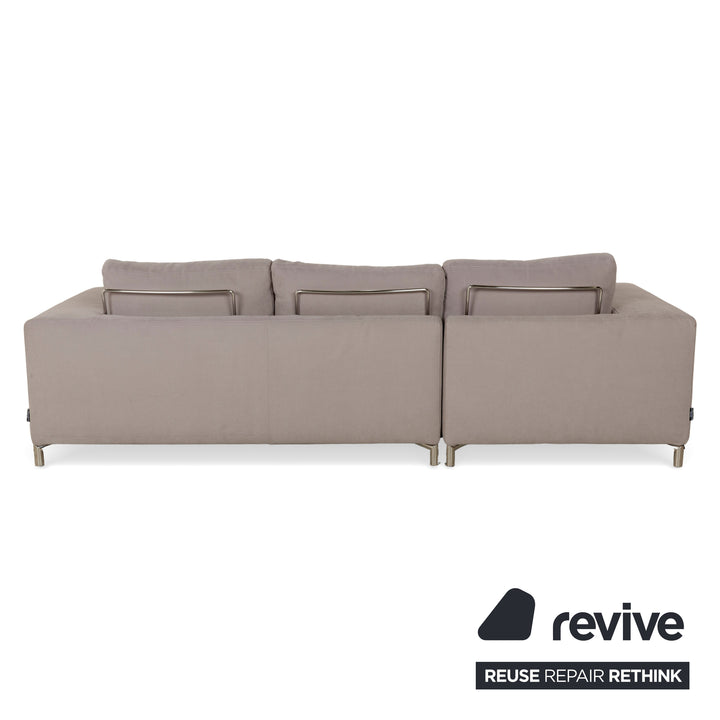 Canapé d'angle en tissu Alberta Summer beige clair, méridienne gauche
