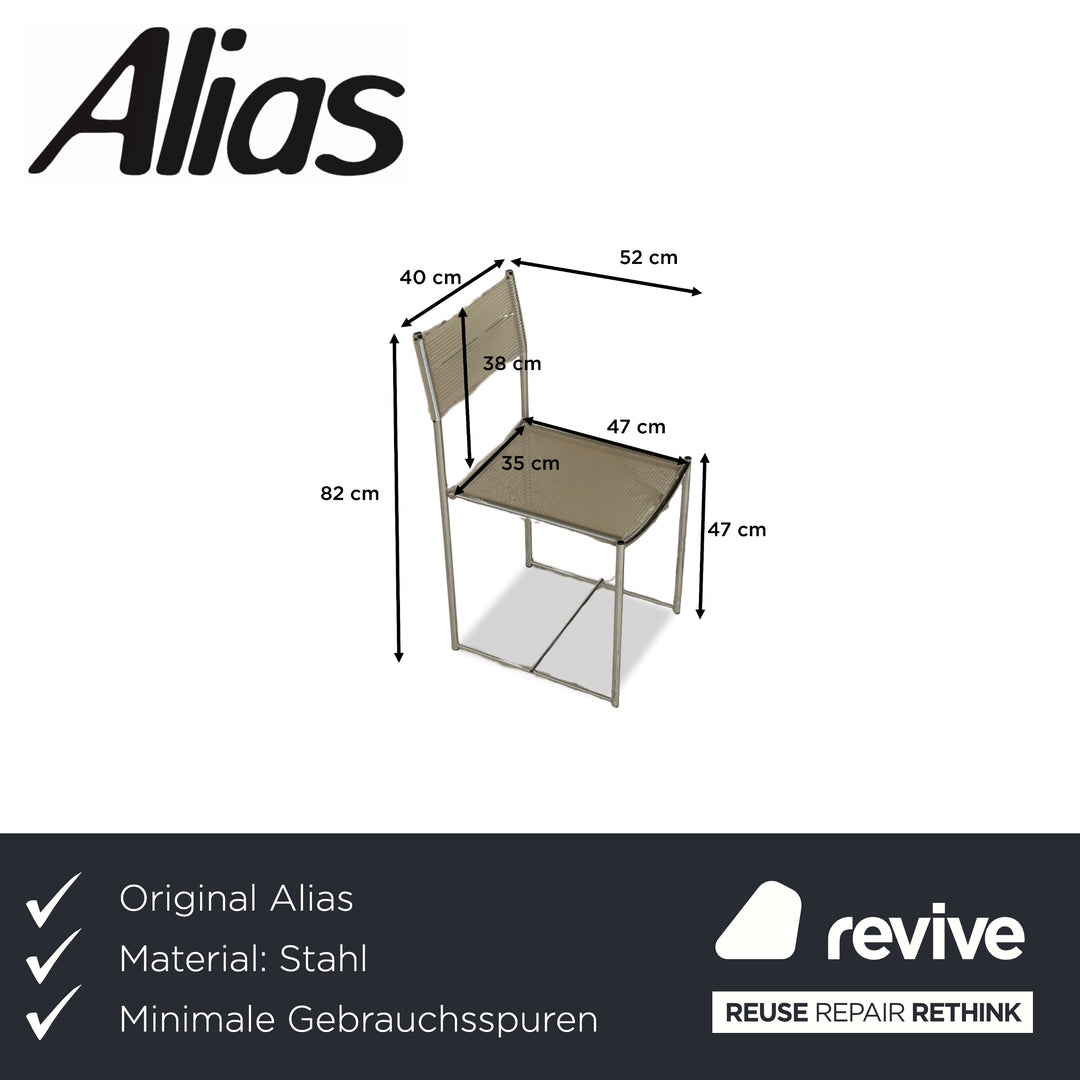 Alias ​​101 Spaghetti Chair Steel Chair Silver