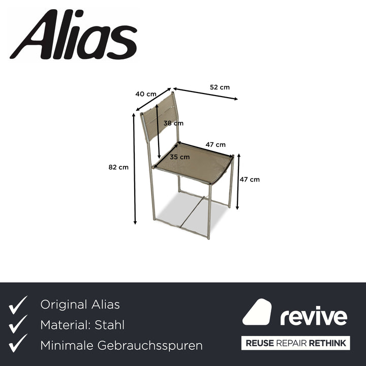 Alias ​​101 Spaghetti Chair Steel Chair Silver
