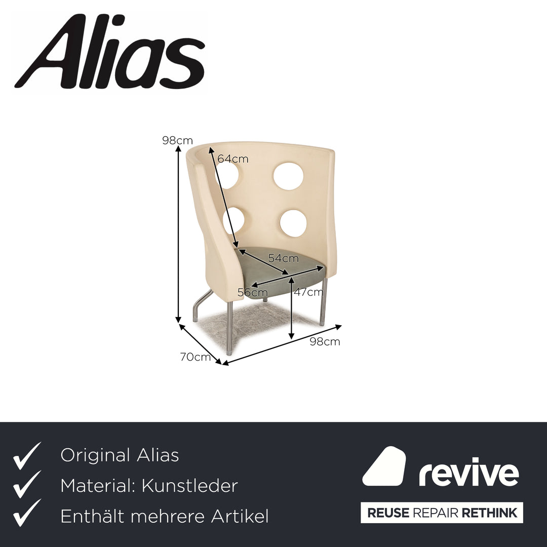 Alias ​​​​Flexus 916 Ensemble de canapé en simili cuir Crème Canapé trois places
