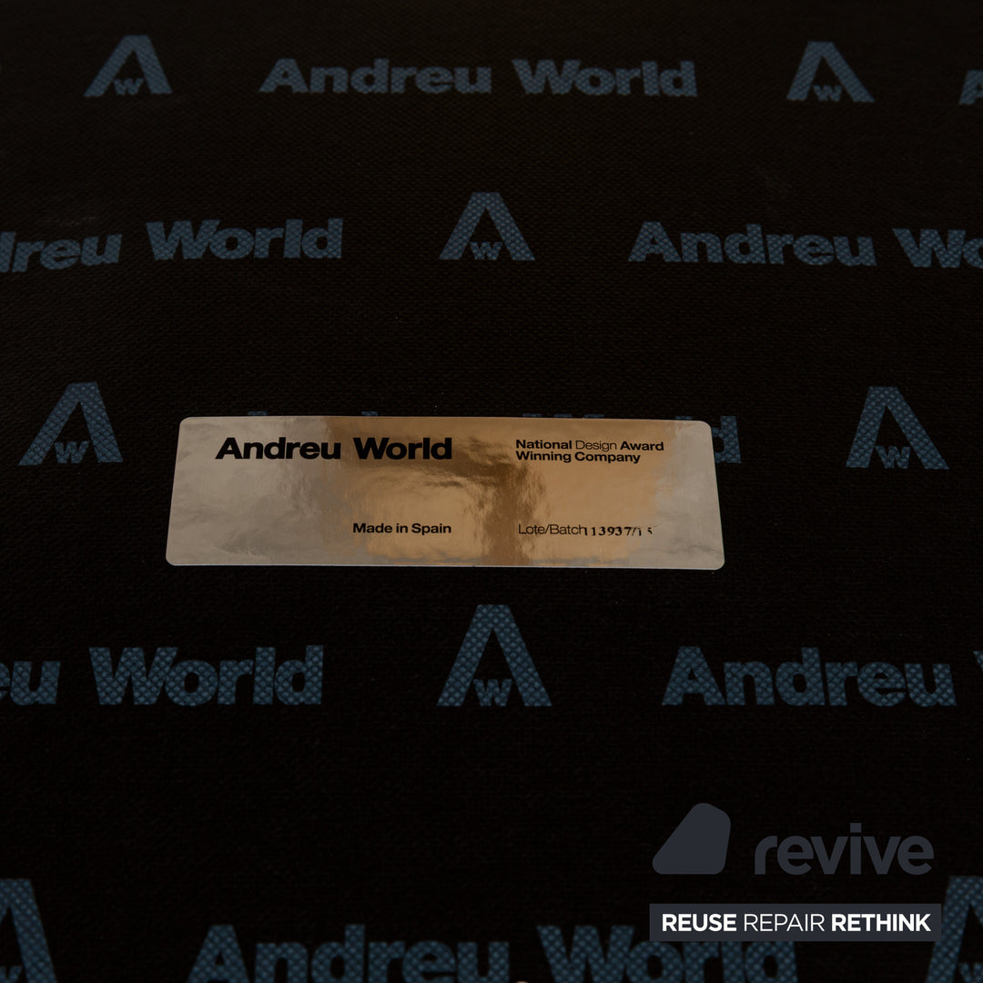 Andreu World Oru Leder Holz Stuhl Weiß Braun Hocker Barhocker