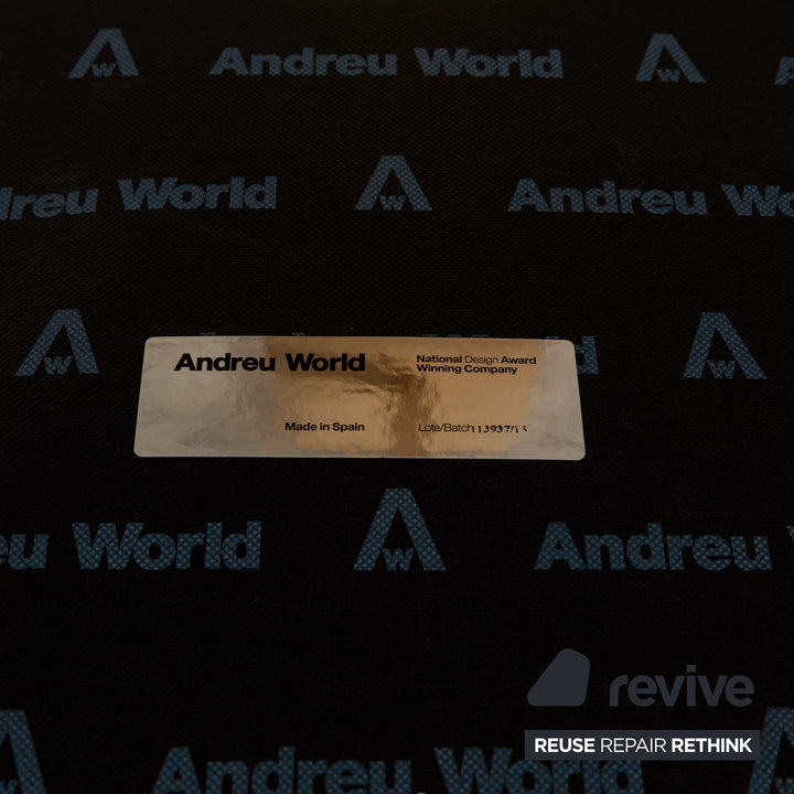 Andreu World Oru Leder Holz Stuhl Weiß Braun Hocker Barhocker