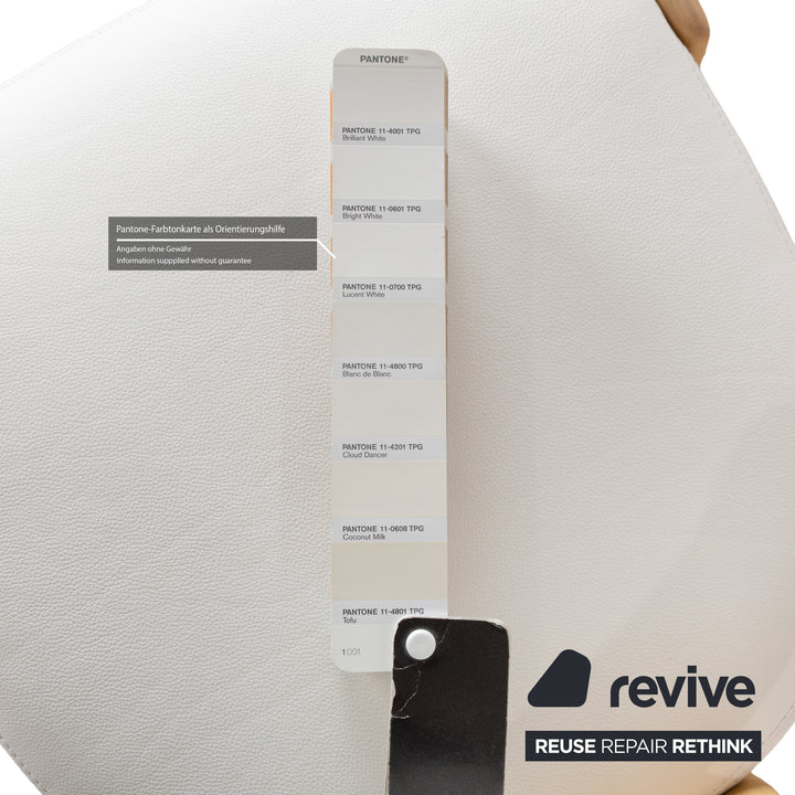 Andreu World Oru Leder Holz Stuhl Weiß Braun Hocker Barhocker