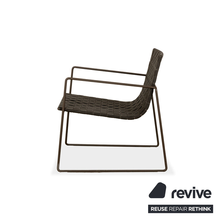 Andreu World Trenza Metal Armchair Black Dark Brown Outdoor Garden Furniture
