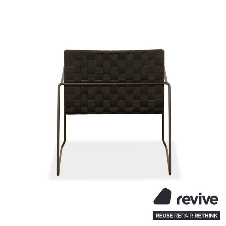 Andreu World Trenza Metall Sessel Schwarz Dunkelbraun Outdoor