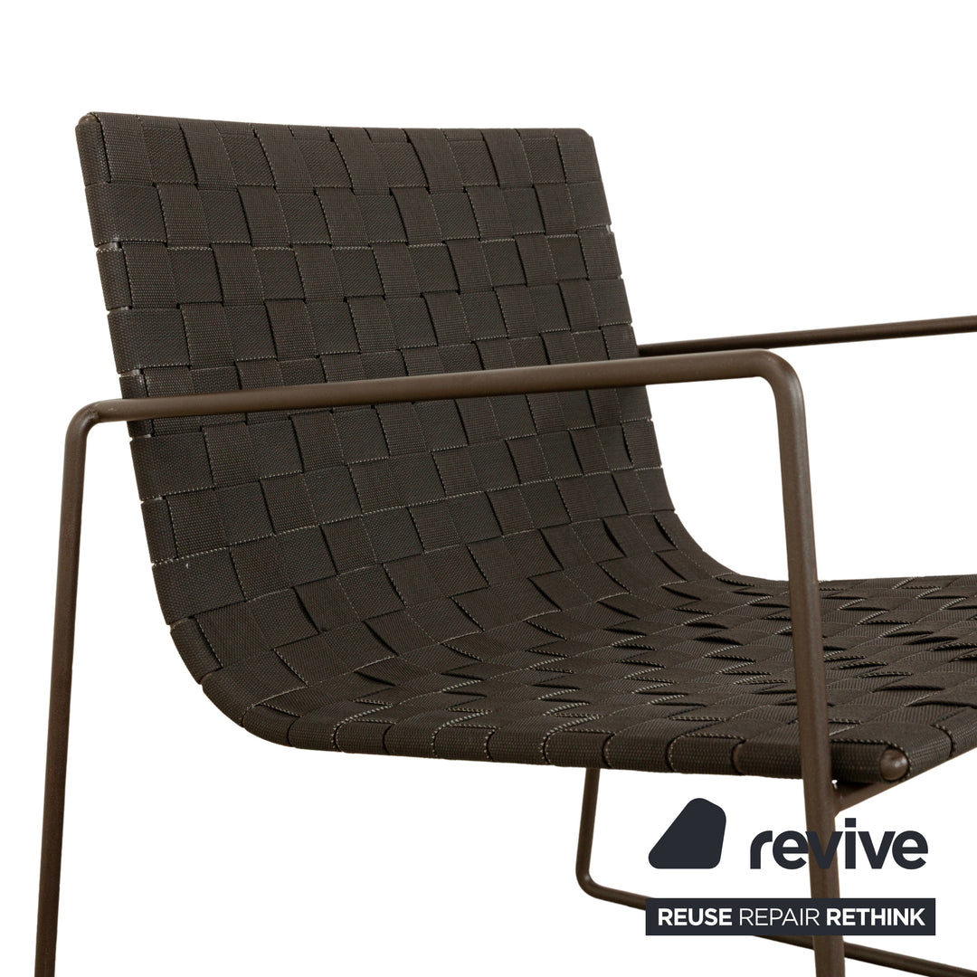 Andreu World Trenza Metall Sessel Schwarz Dunkelbraun Outdoor Gartenmöbel