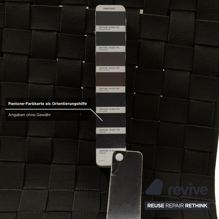 Chaise haute Andreu World Trenza en tissu métallique et osier noir, gris, anthracite, pour l'extérieur