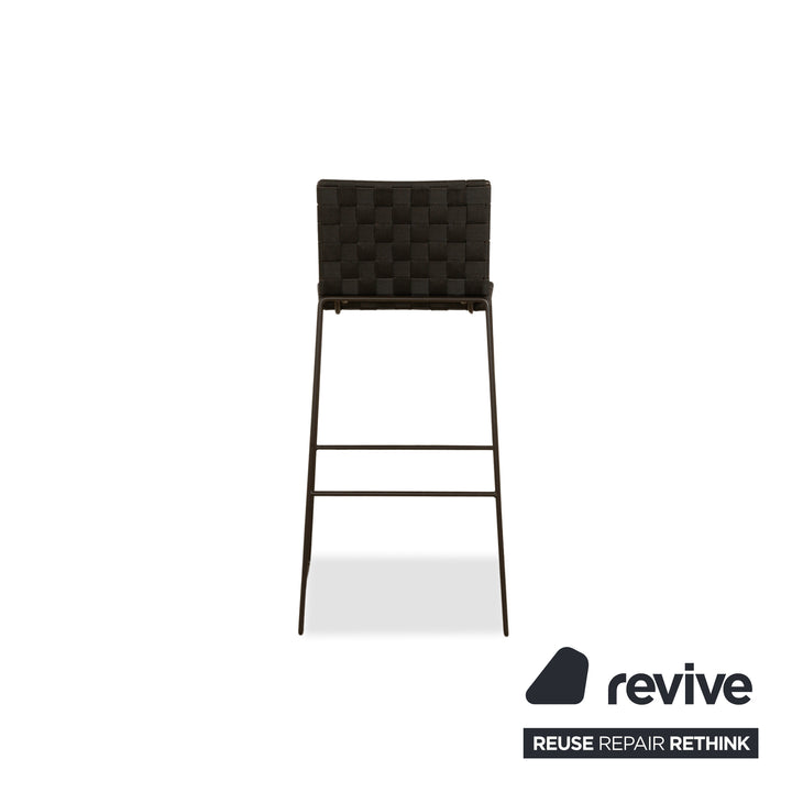 Chaise haute Andreu World Trenza en tissu métallique et osier noir, gris, anthracite, pour l'extérieur