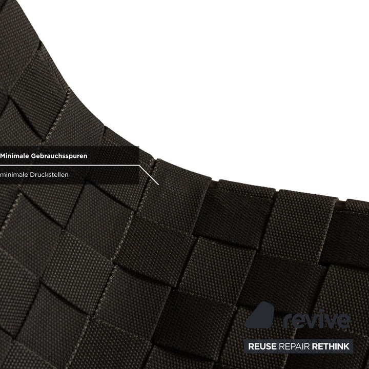 Andreu World Trenza Metall Stoff Geflecht Hochstuhl Schwarz Grau Anthrazit Outdoor Gartenmöbel