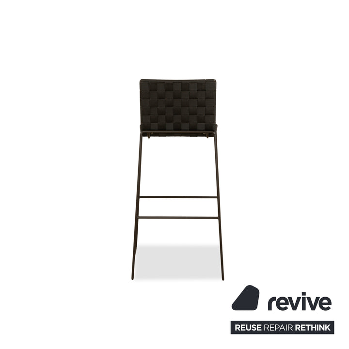 Andreu World Trenza Metal Fabric Wicker High Chair Black Grey Anthracite Outdoor Garden Furniture