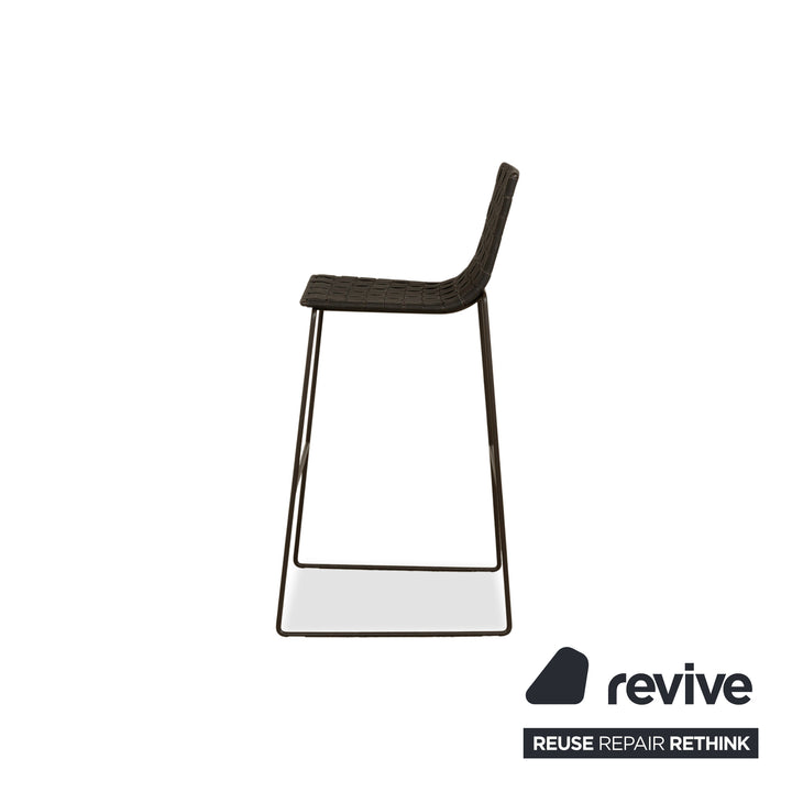 Andreu World Trenza Metal Fabric Wicker High Chair Black Grey Anthracite Outdoor Garden Furniture