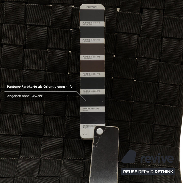 Andreu World Trenza Metall Stoff Geflecht Hochstuhl Schwarz Grau Anthrazit Outdoor Gartenmöbel