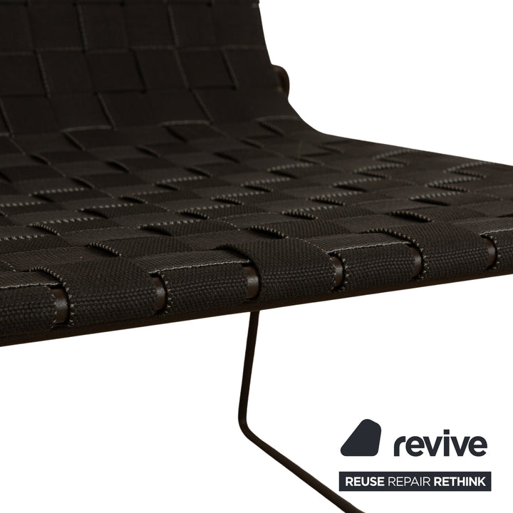 Andreu World Trenza Metal Fabric Wicker Armchair Black Grey Anthracite Outdoor Garden Furniture