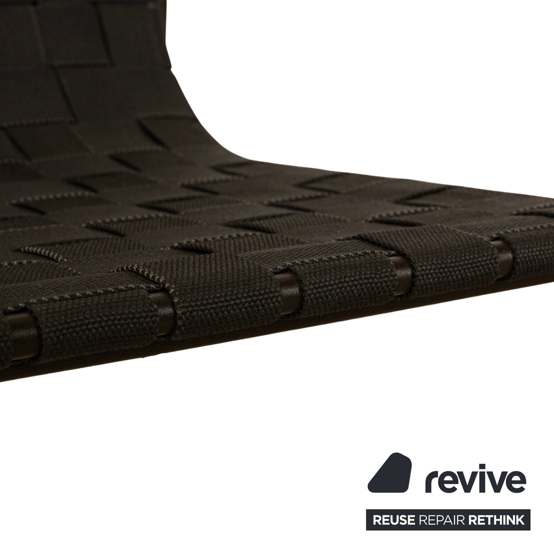 Chaise en métal Trenza Andreu World, noir et marron foncé, mobilier de jardin d'extérieur
