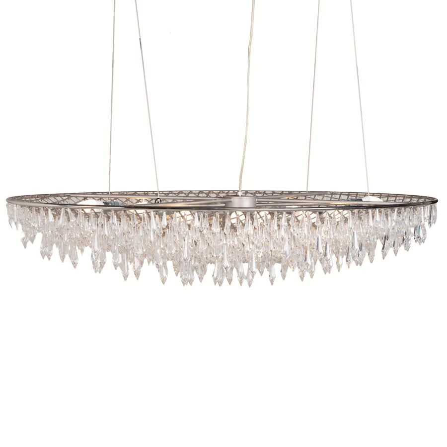 Anthologie Quartett Michael von Jakubowski & Rainer Krause Crystal Rain Oval 120cm Pendelleuchte Kristallleuchte Kronleuchter Esszimmer