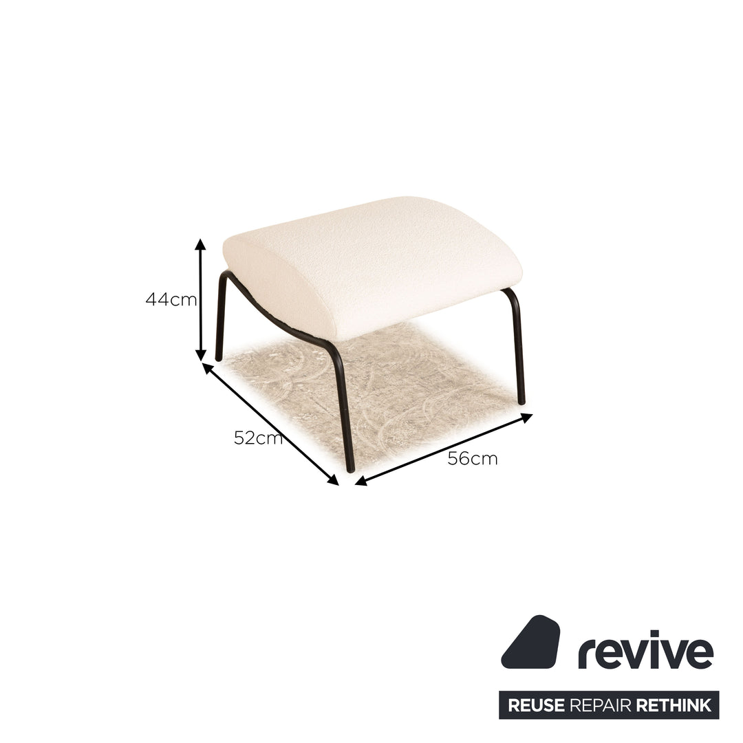 Fauteuil en tissu Arflex Delfino blanc avec tabouret