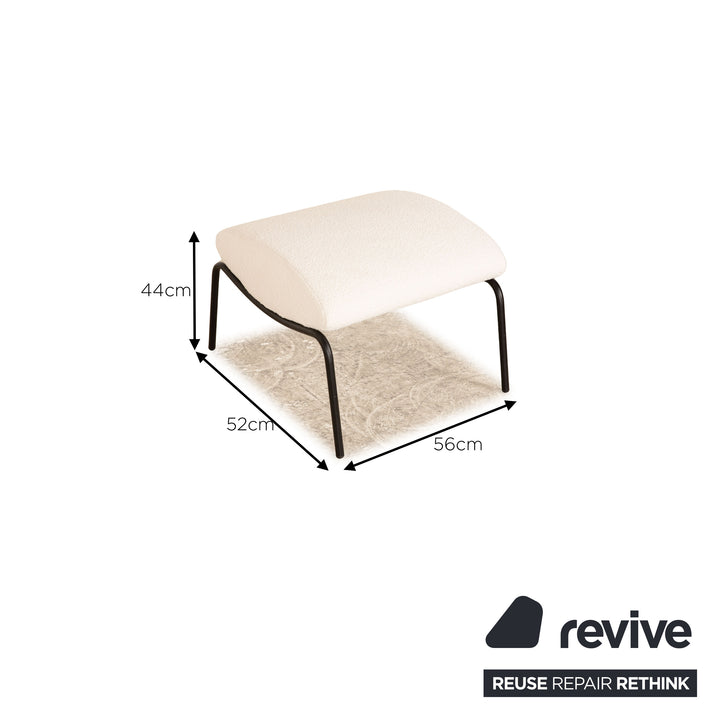 Fauteuil en tissu Arflex Delfino blanc avec tabouret