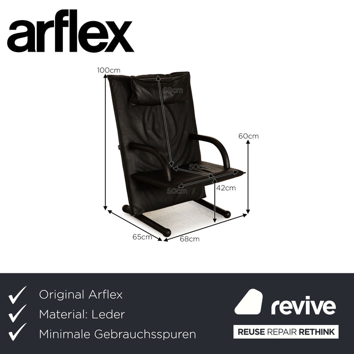 Arflex Leder Sessel T-Serie Schwarz by Burkhard Vogtherr
