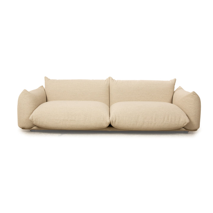 Arflex Marenco Fabric Four Seater Beige Sofa Couch