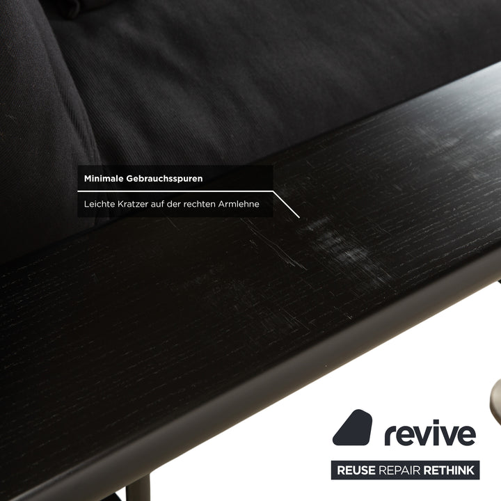 Arflex Pepper Stoff Stoff Dreisitzer Schwarz Schlafsofa Couch