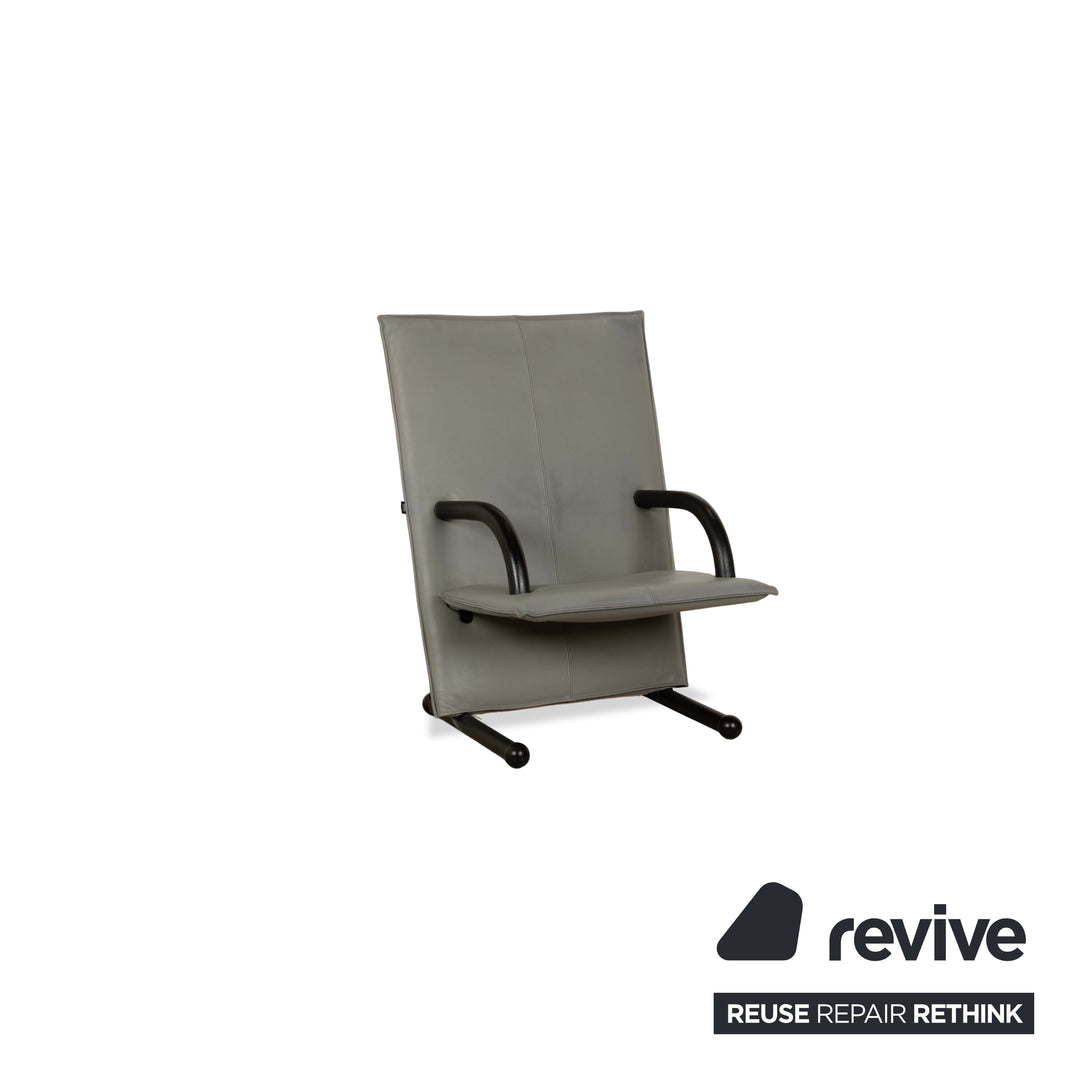 Fauteuils Arflex T-Line 4x cuir gris noir
