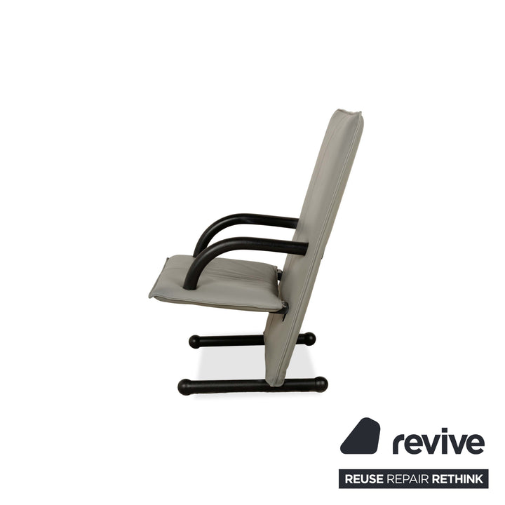 Fauteuils Arflex T-Line 4x cuir gris noir