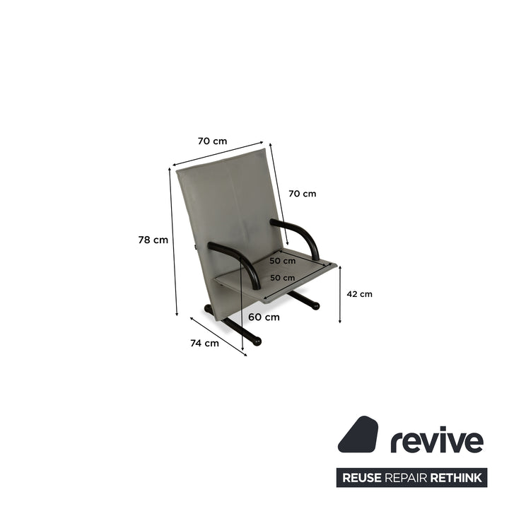 Fauteuils Arflex T-Line 4x cuir gris noir