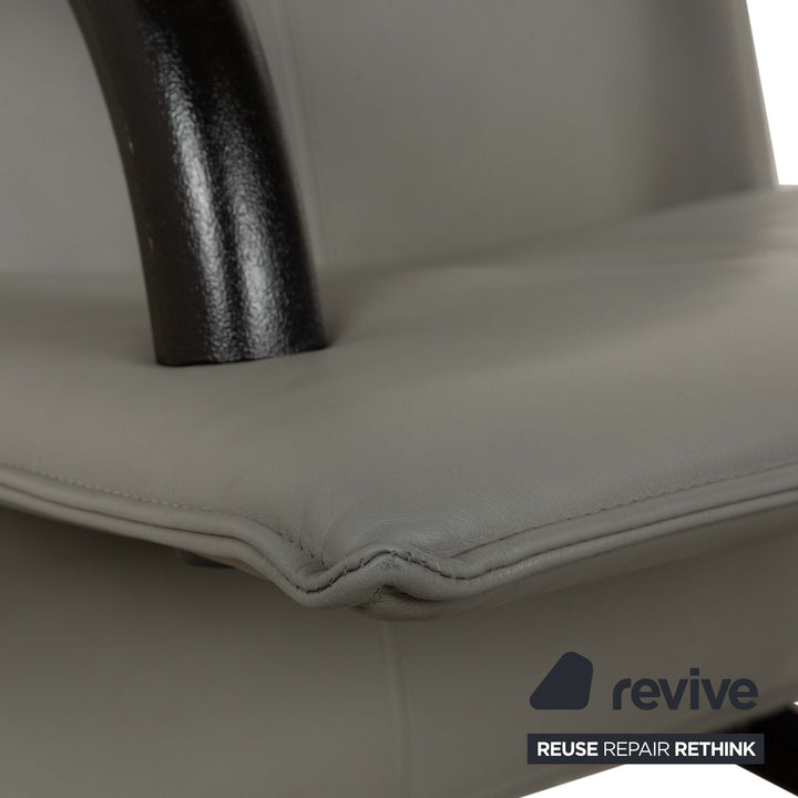 Arflex T-Line Leder Sessel Grau Schwarz